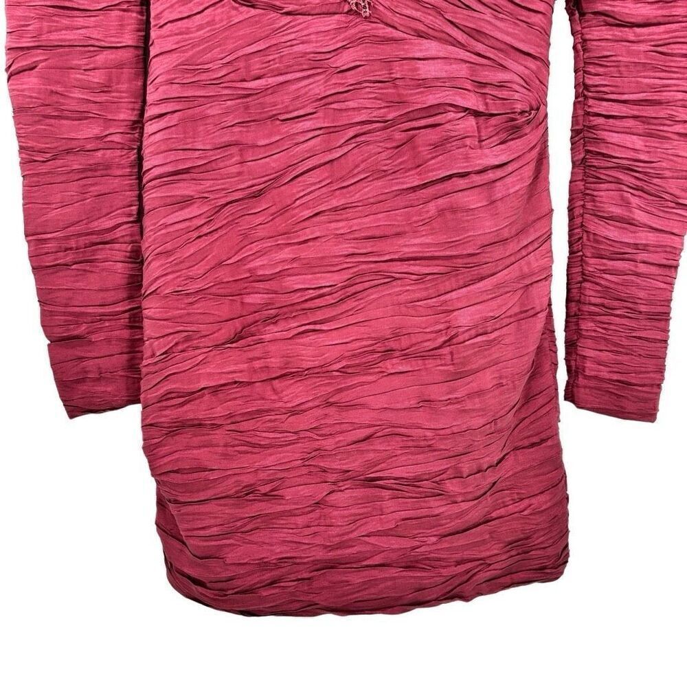 Free People Look of Love Sangria Ruched Bodycon Dress Burgundy Size 4 NWT - Picture 4 of 14
